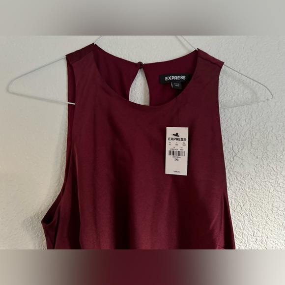 Express Satin High Neck Slip Midi Dress - Picture 3 of 3